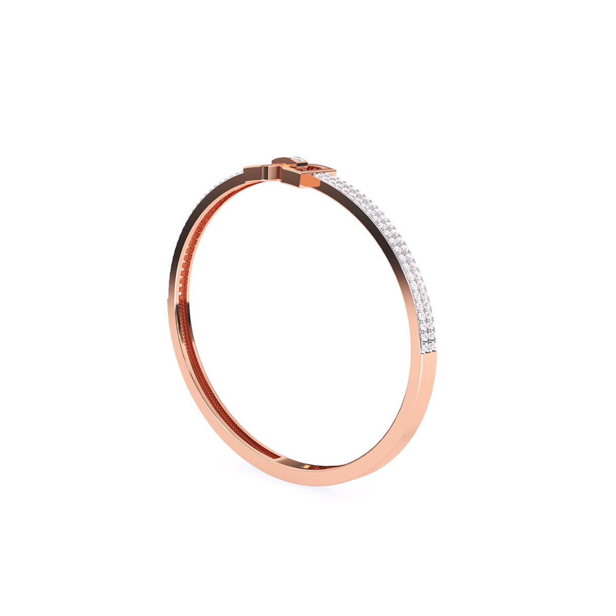 Crystal Cuff Rose Gold Lab Grown Diamond Bangle